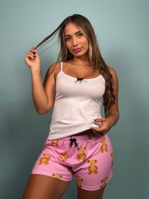 Pijama Short Osito rosa - 1500081