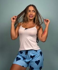 Pijama Short Corazones Azules - 1500092