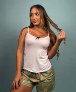 Pijama Short Jirafas verde oliva - 1500099