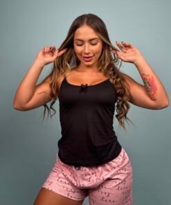 Pijama Short Love letras rosa - 1500080