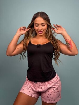 Pijama Short Love letras rosa - 1500080