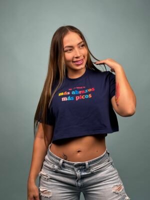 Camiseta MD Mas Abrazos Mas Picos Azul Turqui - 7200048