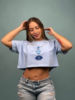 Camiseta Ojos Turcos Azul Cielo - 7300043