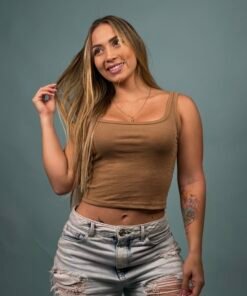 Blusa Rib Esqueleto Café -6100104