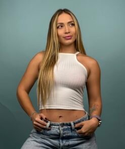 Blusa Rib Cuello Blanco - 6100149