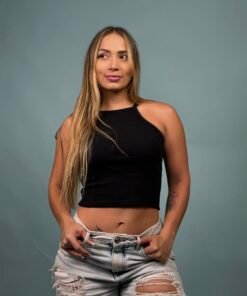 Blusa Rib Cuello Negra - 6100110