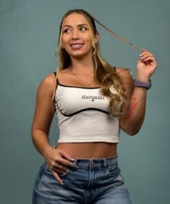 Blusa Rib Afortunada Blanca Negra - 6100135