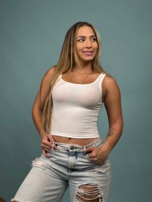 Blusa Rib Dos Tiras Blanco - 6100100
