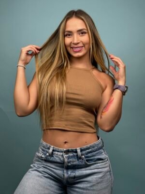 Blusa Rib Cuello Café Oscuro - 6100145