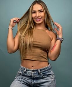 Blusa Rib Cuello Café Oscuro - 6100145