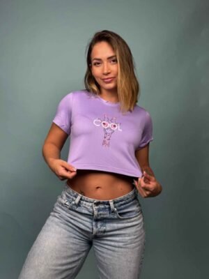 Camiseta Jirafa Cool Lila - 1100611