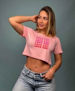 Camiseta LOVE YOU x7  Rosada - 1100613
