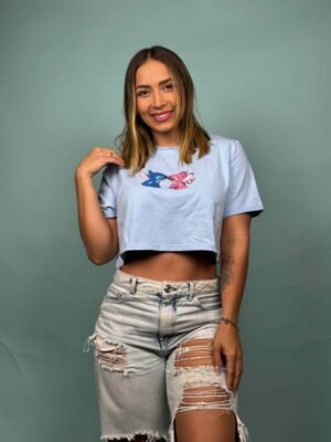 Camiseta MD Stich y Angela Azul - 7200054