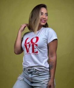 camiseta love letras grandes blanco - 1201933