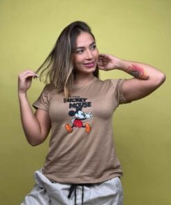 camiseta mickey mouse saltando café - 1201998