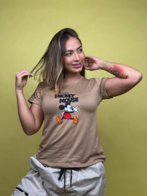 camiseta mickey mouse saltando café - 1201998