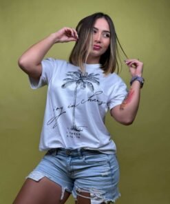 Camiseta joy in chaos "palmera" blanco - 2500005
