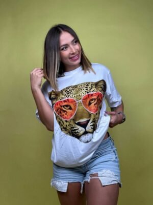 camiseta cara tigre gafa corazon blanco - 2500013