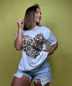 camiseta corazon grande print blanco - 2500017