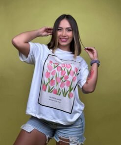 camiseta cuadro rosas flower market blanco - 2500036