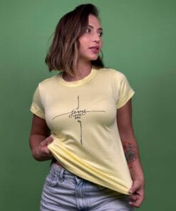 Camiseta cruz jesus love you amarillo - 1202244