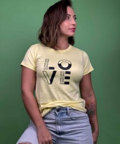 Camiseta love 2 tonos amarillo - 1202268