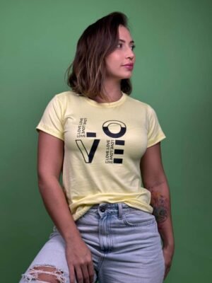 Camiseta love 2 tonos amarillo - 1202268