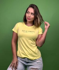 Camiseta nada es imposible cree amarillo - 1202344