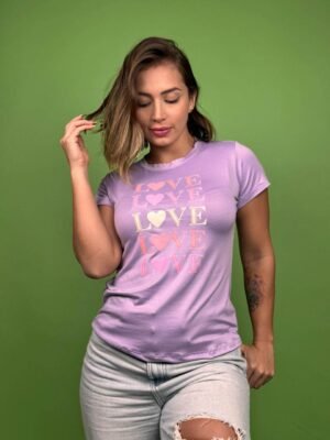 camiseta love x4 lila  - 1202272