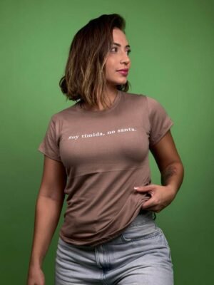 camiseta soy timida no santa café - 1202316