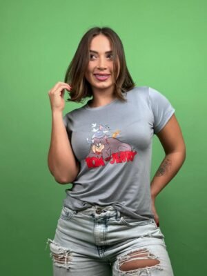 Camiseta tom y jerry perro gris -1202370.