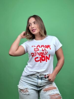 Camiseta el amor es la revolucion blanco -1202358