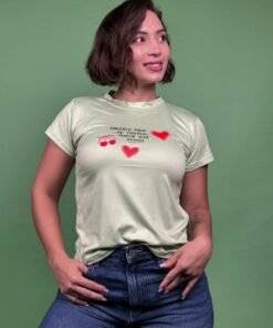 Camiseta hacerlo todo de corazon verde -1202444