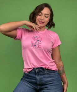 camiseta love flores rosa - 1202428