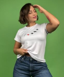 Camiseta fe corazon aves blanco -1202452