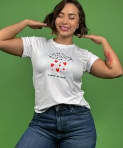 Camiseta lluvia de corazones blanco -1202439
