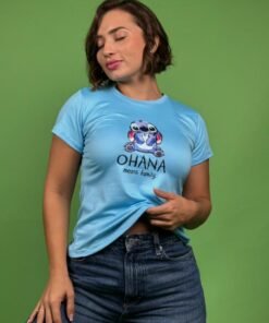 Camiseta ohana means family azul -1202436