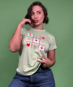 Camiseta triqui cartas love verde -1202432