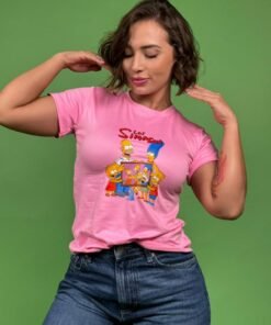 Camiseta los simpson cuadro rosa -1202438