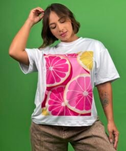 Camiseta naranja rosa blanco -  2500050