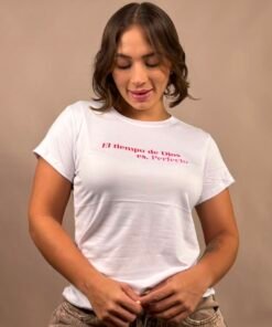 Camiseta el tiempo de dios es perfecto blanco-1202476
