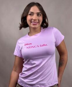 Camiseta Dios nunca falla lila -1202472