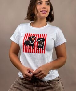 Camiseta 2 perritos gafas blanco -1202491