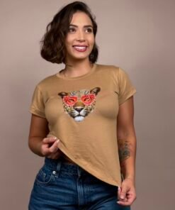 Camiseta tigre gafas cafe -1202510