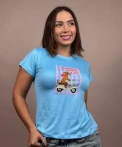 camiseta perro en moto european azul - 1202531